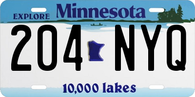 MN license plate 204NYQ
