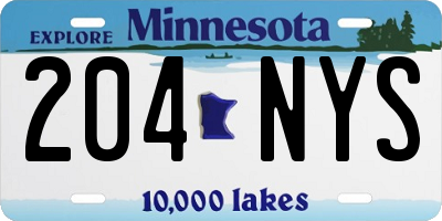 MN license plate 204NYS