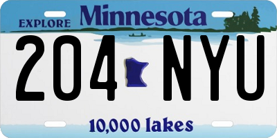 MN license plate 204NYU