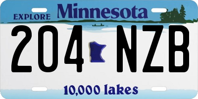 MN license plate 204NZB