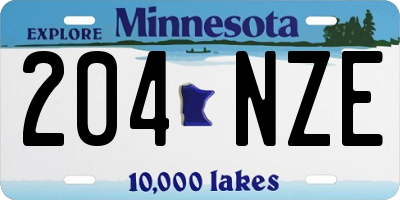 MN license plate 204NZE