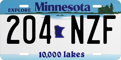 MN license plate 204NZF