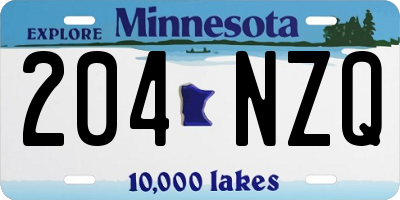 MN license plate 204NZQ