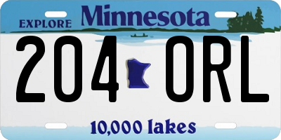 MN license plate 204ORL