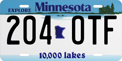 MN license plate 204OTF