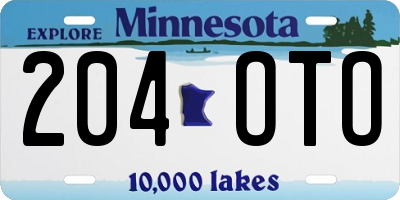 MN license plate 204OTO