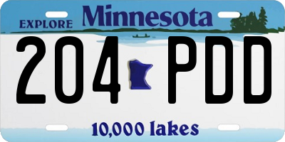 MN license plate 204PDD