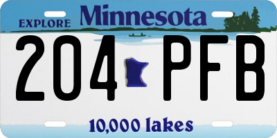 MN license plate 204PFB
