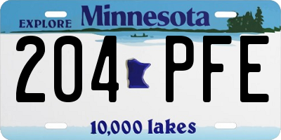 MN license plate 204PFE