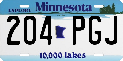 MN license plate 204PGJ