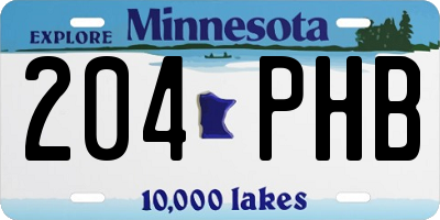 MN license plate 204PHB