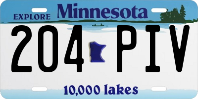 MN license plate 204PIV