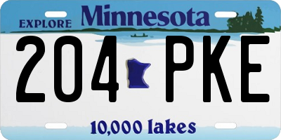 MN license plate 204PKE