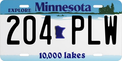MN license plate 204PLW