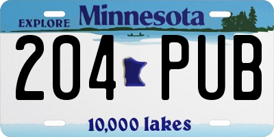 MN license plate 204PUB