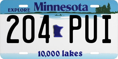 MN license plate 204PUI