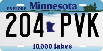 MN license plate 204PVK