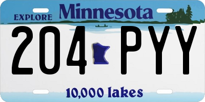 MN license plate 204PYY
