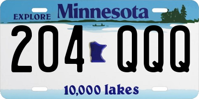 MN license plate 204QQQ