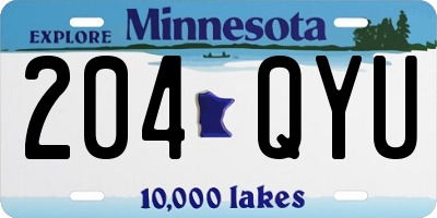 MN license plate 204QYU
