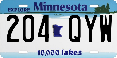 MN license plate 204QYW