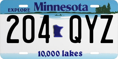 MN license plate 204QYZ