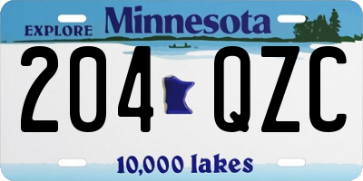 MN license plate 204QZC