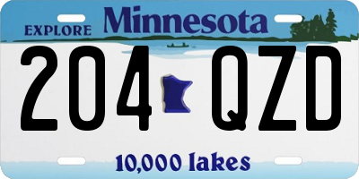 MN license plate 204QZD
