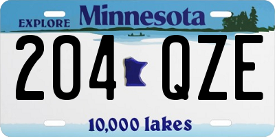 MN license plate 204QZE