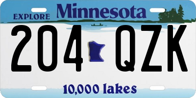 MN license plate 204QZK