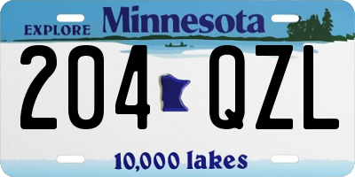 MN license plate 204QZL
