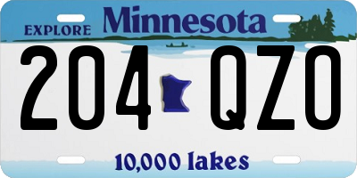 MN license plate 204QZO