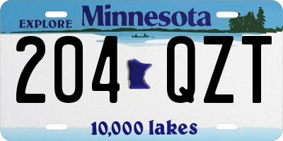 MN license plate 204QZT