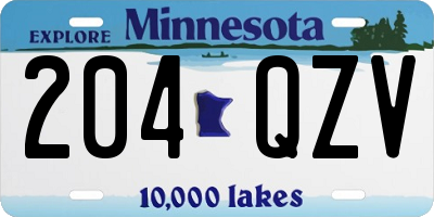 MN license plate 204QZV