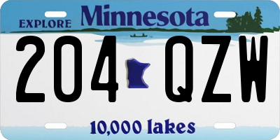 MN license plate 204QZW