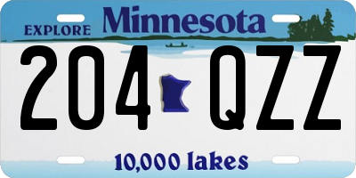 MN license plate 204QZZ