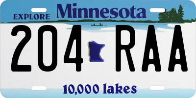 MN license plate 204RAA