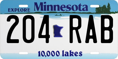 MN license plate 204RAB
