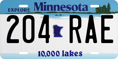 MN license plate 204RAE