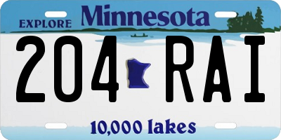 MN license plate 204RAI