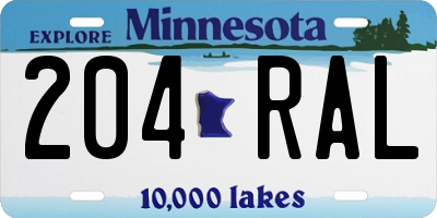 MN license plate 204RAL