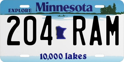 MN license plate 204RAM