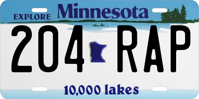 MN license plate 204RAP