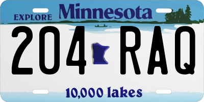 MN license plate 204RAQ
