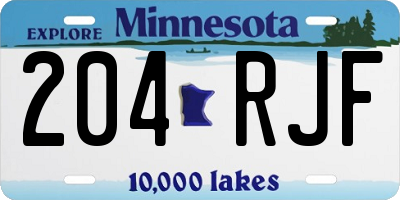 MN license plate 204RJF