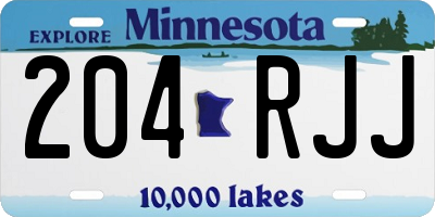 MN license plate 204RJJ