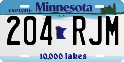 MN license plate 204RJM