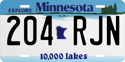 MN license plate 204RJN