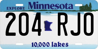 MN license plate 204RJO