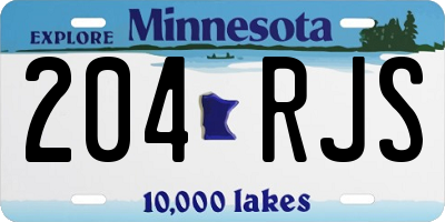 MN license plate 204RJS